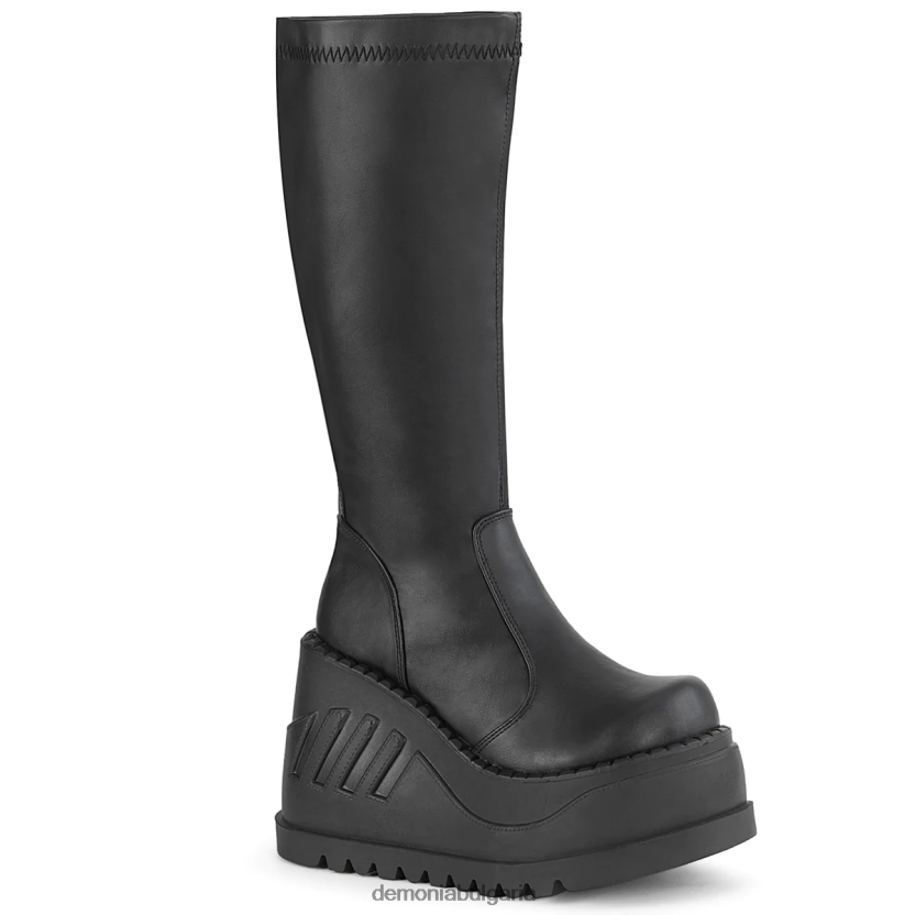 4L4R4N176 тропам-200 черна еластична веган кожа Demonia