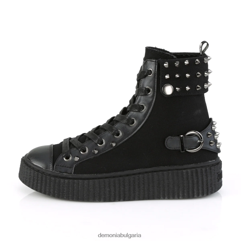 4L4R4N869 кецове-266 черно платно-веган кожа Demonia