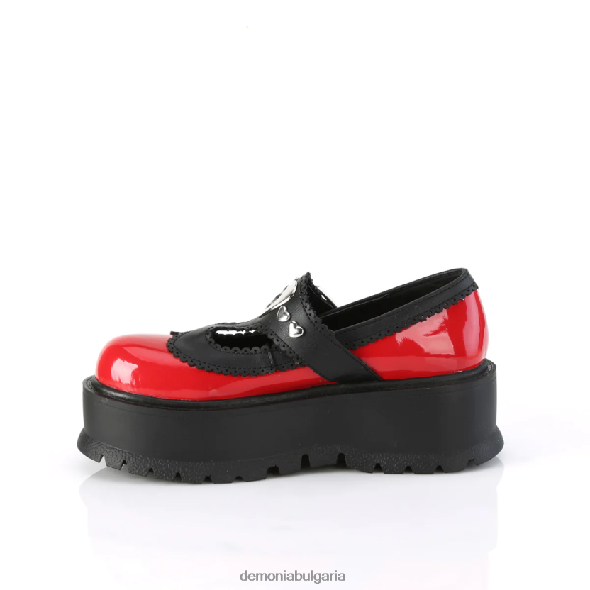 4L4R4N448 мързеливец-23 червено-черна веган кожа Demonia