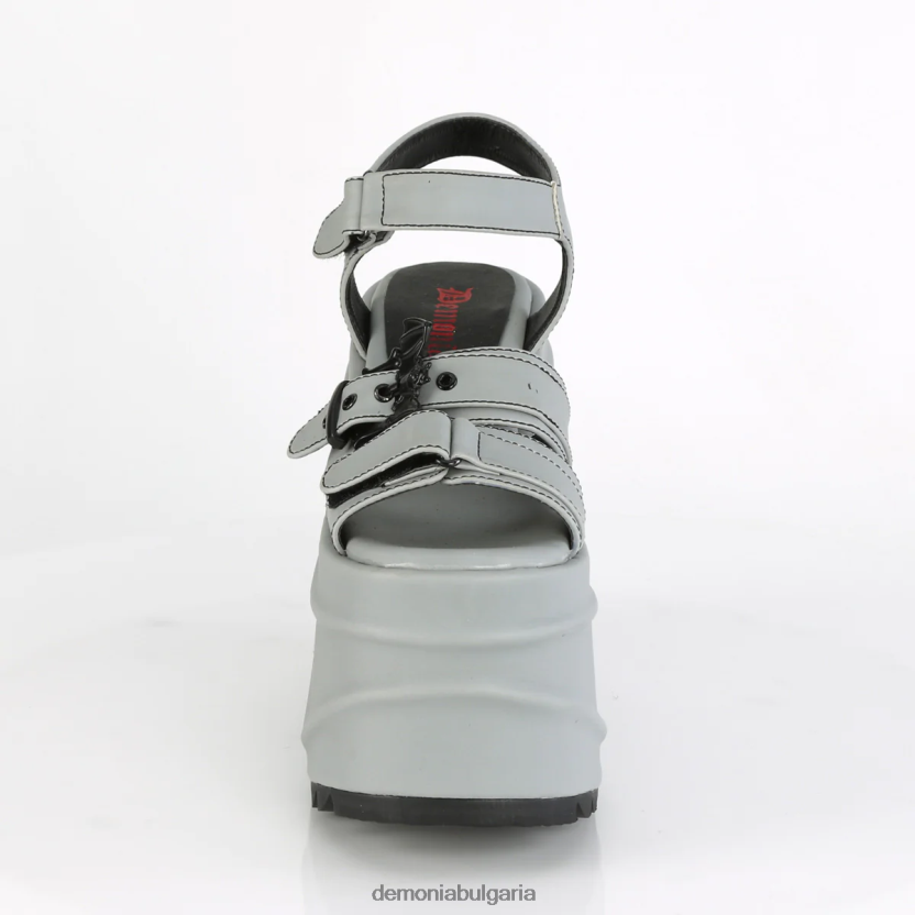 4L4R4N523 вълна-13 сива отразяваща веган кожа Demonia