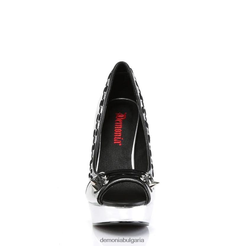 4L4R4N1228 пикси-18 сребърна веган кожа Demonia