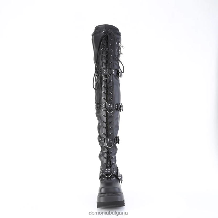 4L4R4N1278 шейкър-420 черна еластична веган кожа Demonia