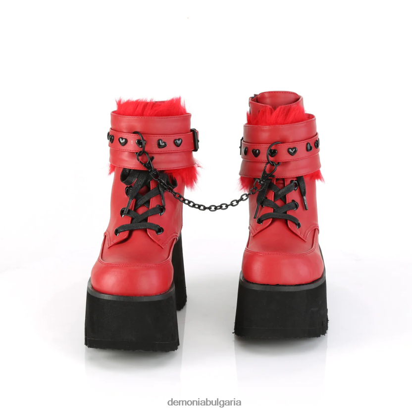 4L4R4N925 пепел-57 червена веган кожа Demonia